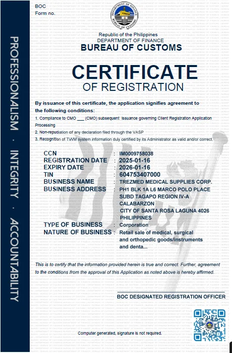 Al Assal Manpower, Inc.'s Bureau of Internal Revenue (BIR) Certificate of Registration