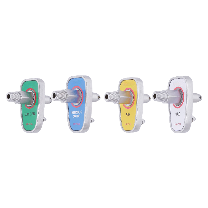 Adapter Chemetron Type for medical gas systems: Oxygen, Vacuum, Air, N₂O