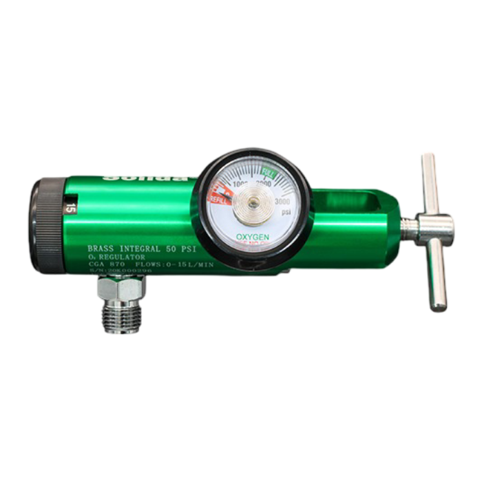 Click Type Oxygen Regulator 0–15 LPM with pressure gauge